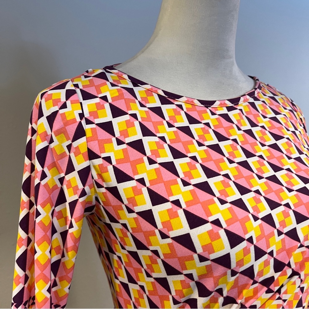 Donna Morgan Geometric Patterned Long Sleeve Stre… - image 3